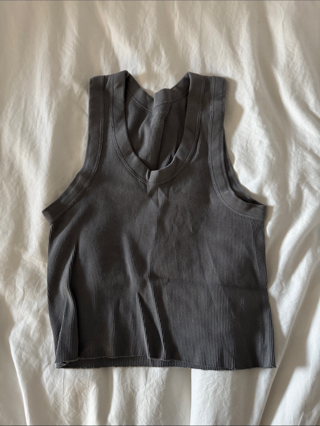 Brandy Melville Charcoal Ribbed Tank Top